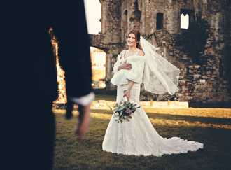 groom looking at his bride